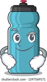 Cool water bottle Scroll mascot character with Smirking face