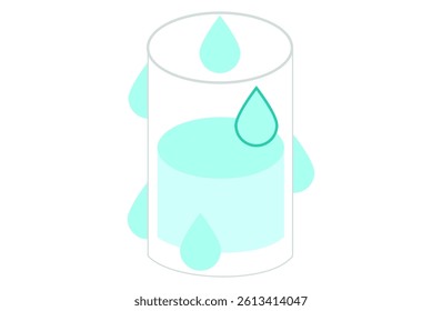  A Cool Water Droplet Dripping from a Glass