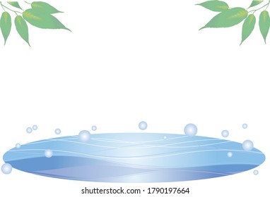 Cool water frame - Leaf background