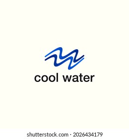 cool water logo vector design illustration. gradient wave logo design concept isolated on white background
