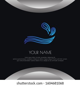 cool water logo for your company or business aqua vector illustration abstract line
