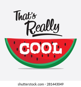 Cool water melon illustration, typography, t-shirt graphics, vectors