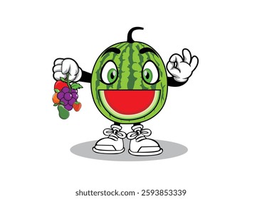 
cool watermelon.
with a concept between a watermelon that is shaped and several various fruits that become complementary images.
This image is very suitable for use as a shop name, billboard, brochur