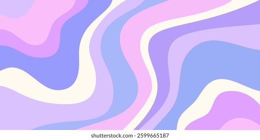 Cool Wavy Trippy Y2k Background. Trendy Groovy Abstract Psychedelic Pattern. Colorful Geometric Abstraction Art.