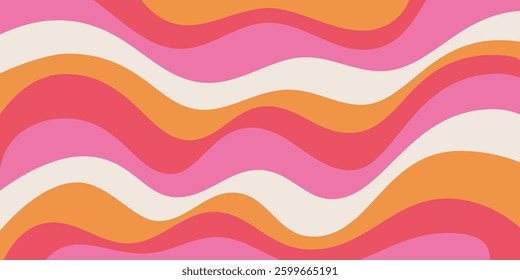 Cool Wavy Trippy Y2k Background. Trendy Groovy Abstract Psychedelic Pattern. Colorful Geometric Abstraction Art.
