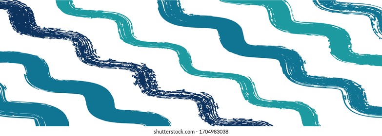 Trazado de cosquillas de ondulación de las rayas de zigzag. Estribos de socorro de verano de primavera. Líneas de pintura de color de agua de vectores sucios. Textura de líneas pinchadas con tinta. Tela De Moda Funky De Otoño De Invierno. Trazo de graffiti frío.