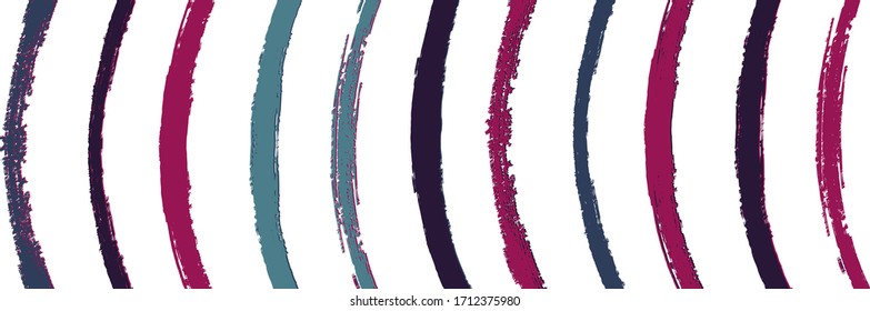 Cool Wavy Zigzag Stripes Vintage Pattern. Torn Graffiti Trace. Summer Spring Distress Stripes. Hand Painted Lines Design. Winter Autumn Funky Fashion Textile. Cool Vector Watercolor Paint Lines.