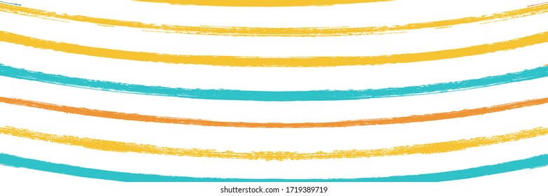 Cool Wavy Zigzag Stripes Vintage Pattern. Dirty Graffiti Trace. Hand Painted Lines Banner. Autumn Winter Bright Fashion Print. Summer Spring Distress Stripes. Cool Vector Watercolor Paint Lines.