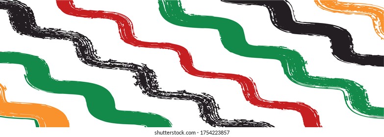 Cool Wavy Zigzag Stripes Vintage Pattern. Summer Spring Graffiti Stripes. Torn Distress Trace. Winter Autumn Modern Fashion Fabric. Gouache Ink Lines Design. Dirty Vector Watercolor Paint Lines.
