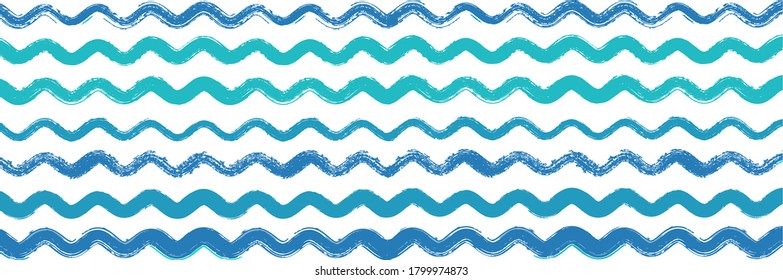 Cool Wavy Zigzag Stripes Vintage Pattern. Dirty Graffiti Trace. Paintbrush Lines Texture. Autumn Winter Trendy Fashion Print. Cool Vector Watercolor Paint Lines. Spring Summer Distress Stripes.