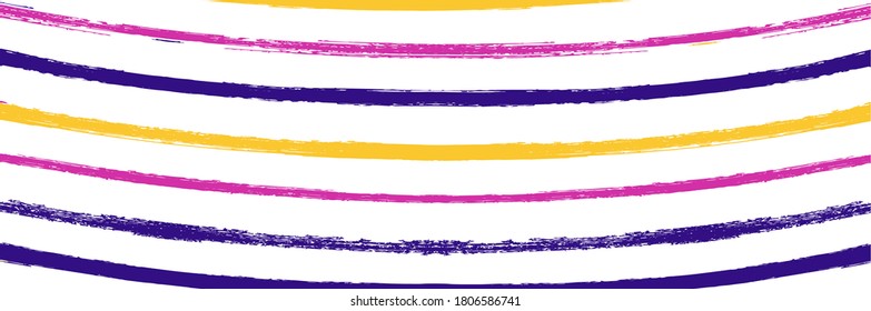 Cool Wavy Zigzag Stripes Vintage Pattern. Cool Vector Watercolor Paint Lines. Dirty Graffiti Trace. Autumn Winter Bright Fashion Fabric. Spring Summer Distress Stripes. Hand Painted Lines Banner.
