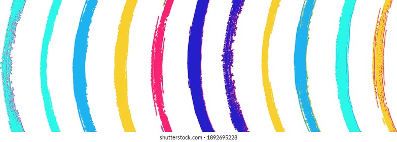 Cool Wavy Zigzag Stripes Vintage Pattern. Torn Graffiti Trace. Spring Summer Distress Stripes. Ink Brushed Lines Banner. Autumn Winter Modern Fashion Textile. Cool Vector Watercolor Paint Lines.