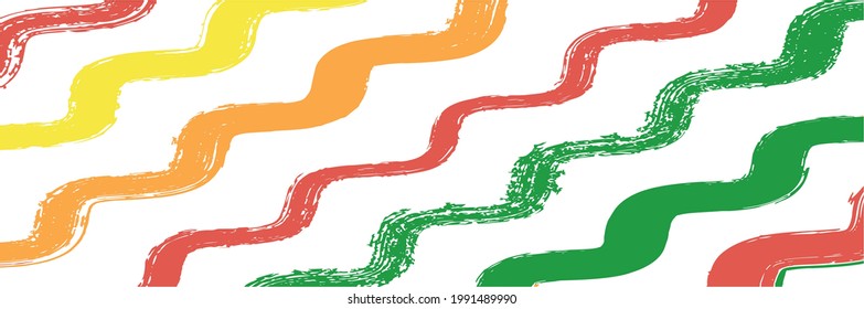 Cool Wavy Zigzag Stripes Vintage Pattern. Torn Graffiti Trace. Spring Summer Distress Stripes. Cool Vector Watercolor Paint Lines. Winter Autumn Trendy Fashion Fabric. Ink Brushed Lines Design.