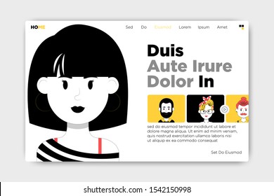 cool website landing page design with modern layouts, typography and people illustration. good combination of warrants. can be used on websites, phones, banners and greeting cards