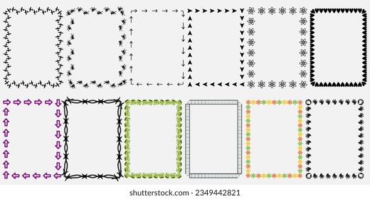 cool wedding border frem vector