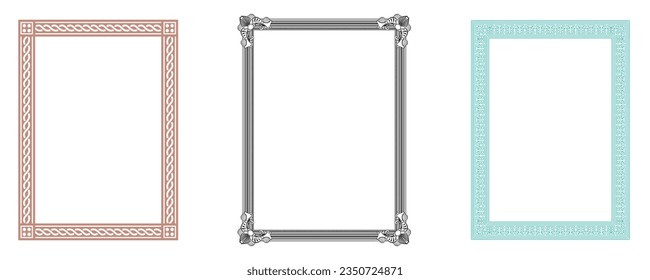 cool wedding border frem vector