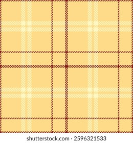 Cool Wheat Seamless Tartan with Metallic Dark Red accents Fabric Design