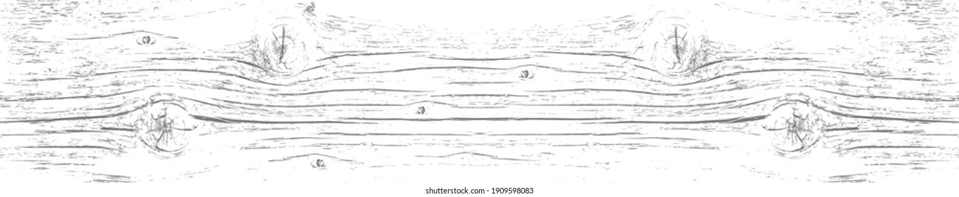 Cool white aged wood panel texture for backgrounds or design. Rustic wooden  wallpaper. Brushed pine grain wood with knots template. Vector EPS10.