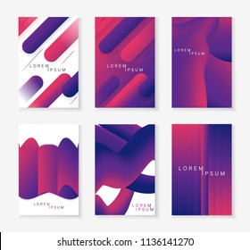 cool white background. Trendy geometric cover templates. Minimal desisgn. Set of 6 cards. Eps10 vector.