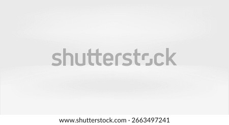 Cool white room background. 3d vector winter studio display podium. Light grey color winter gradient bg. Product table shelf. Clean aesthetic photo shoot backdrop