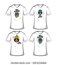 Cool and wild animas prints for tshirts collection