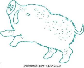 Cool wild boar outline