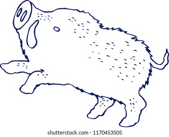 Cool wild boar outline