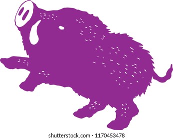 Cool wild boar silhouette