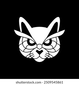 vetor de design de logotipo de cabeça selvagem legal