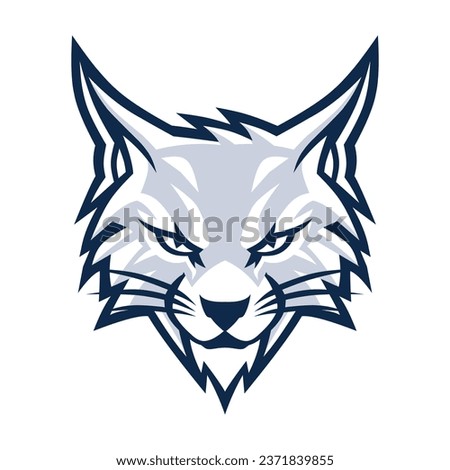 Cool wildcat head. Lynx head logo.  