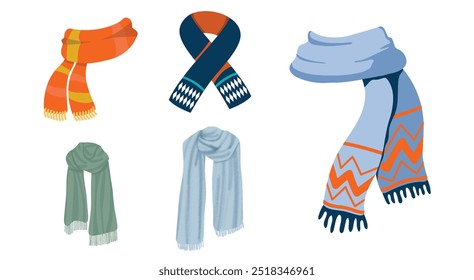 Cool Winter Scarf vector eps file. 