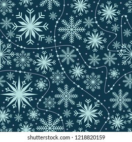 Cool Winter Snow Snowflake Seamless Pattern Background Wallpaper