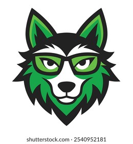 "Cool wolf head with goggles mascot logo in line art style, ideal for printable cartoon designs."






