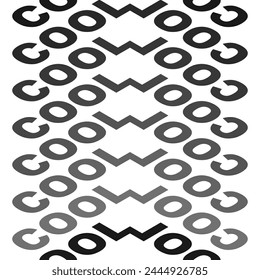 Cool word, black and gray gradient seamless pattern with text. For wrapping paper, web, design, textile, print, gift	
