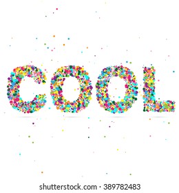 cool word consisting of colored particles