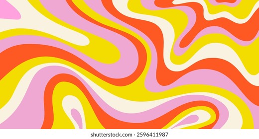 Cool Y2k Abstract Colorful Wavy Texture Vector Design Art. Groovy Psychedelic Rainbow Pattern. Trippy Pop Art illustration.