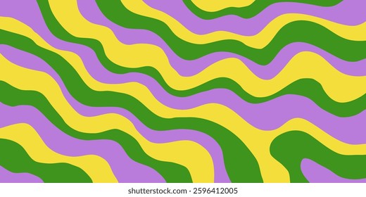 Cool Y2k Abstract Colorful Wavy Texture Vector Design Art. Groovy Psychedelic Rainbow Pattern. Trippy Pop Art illustration.