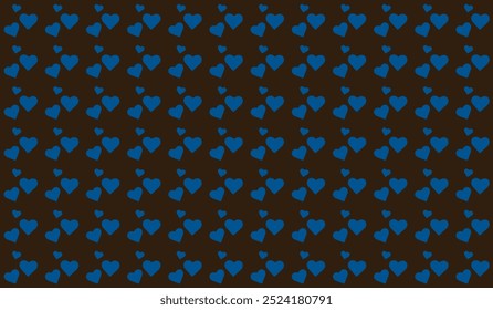 Cool Y2K Endless Seamless Pattern. Blue vector hearts. Girly Texture. neon modern design. Trendy style. For Wallpaper wrapping fabric. Brown Background. Textile swatch. Pattern with hearts. Blue Heart