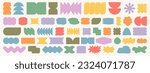 Cool Y2k Geometric Shapes. Collection of abstract brutalist bauhaus figures. Swiss Design Forms. Trendy modern graphic elements vector set.