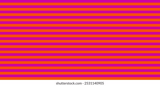 Cool Y2K Seamless vector Pattern Texture. Modern design. Trendy style For Wallpaper wrapping fabric Textile swatch. Vivid Orange Magenta Pink Horizontal parallel stripes Abstract geometric Background