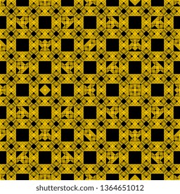 cool yellow Art deco Seamless Tartan Pattern