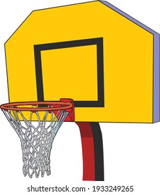 Cool yellow basketball hop with net