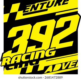 cool yellow number 392 vector, 3d concept, abstract background.