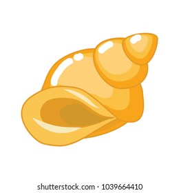 Cool Yellow Sea Shell Vector Illustration.