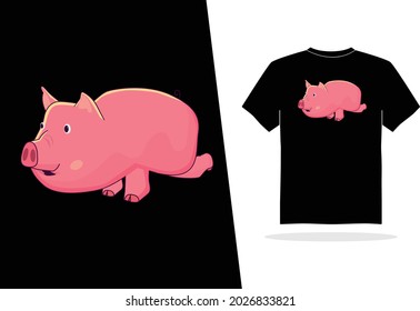 cool Yoga Pig vector design, poster, thirst, wall art, cool vector illustration design.