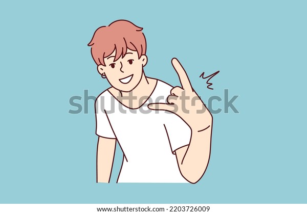 Cool Young Man Show Hand Gesture Stock Vector (Royalty Free) 2203726009 ...