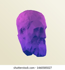 Cool Zeno, Founder of Stoicism on Isolated Background. Gradient Low Poly Vector 3D Rendering