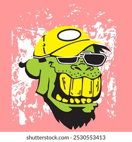 Cool zombie with glasses graphic vector design