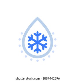 icono de caída de refrigerante en blanco