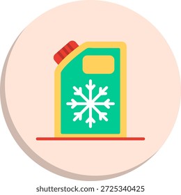Icono de estilo de círculo plano de refrigerante